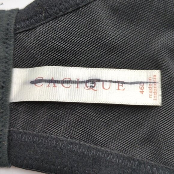 Cacique Lane Bryant Womens Smooth T Shirt Bra Lined U/W Straps 46D Black - Picture 5 of 7